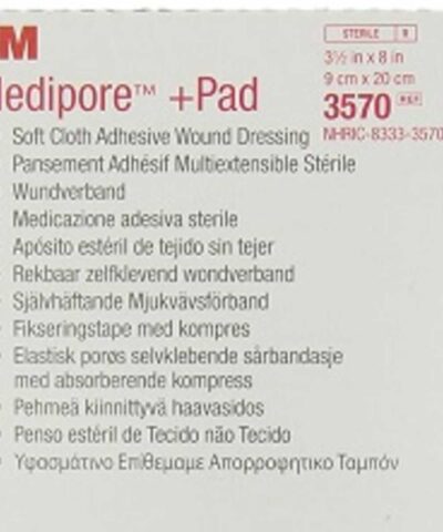 Medipore + Pad Soft Cloth Adhesive Wound Dressing, 3570 (10cm x 20cm)