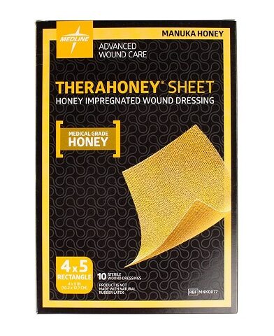 Sheet, Honey Impregnated Wound Dressing, 10.2 x 12.7cm