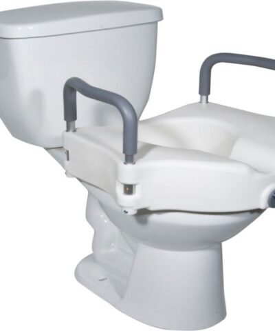 Drive Medical 5 Inch Raised Toilet Seat W/ Armrest