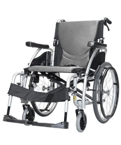 Karma S Ergo Manual Wheel Chair Grey-P.Silver18inch-115F24Wb-G-S