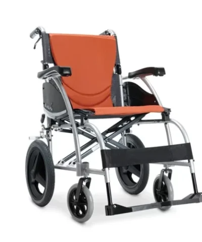 Karma S Ergo Manual Wheel Chair Grey-R.Red18inch-105F24Wb-G-R