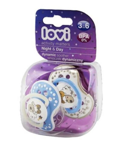 Lovi Dyn Soother Silicone 3-6M (2 Pcs) Night & Day- 22810Boy