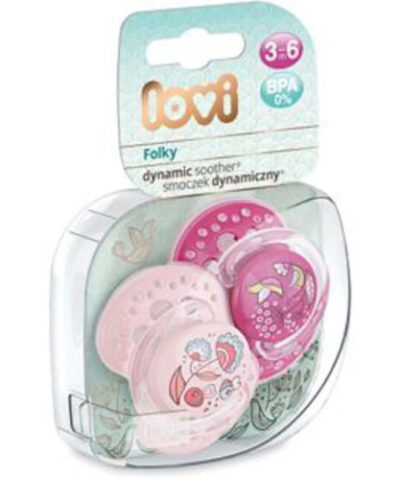 Lovi Dyn Soother Silicone 3- 6M(2 Pcs) Folky- 22842Girl