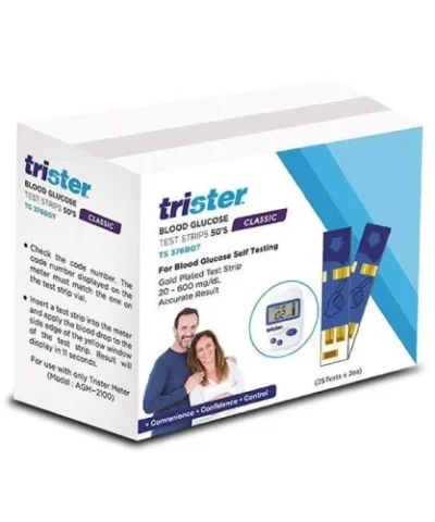 Trister Blood Glucose Test Strips 50'S :Ts-376Bgt