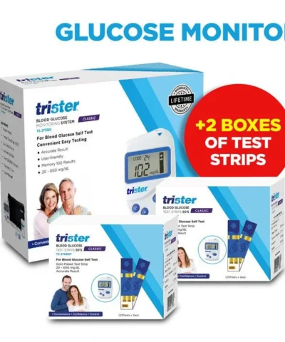 Trister Gluco Meter + 2 Box Of 50'S Strip - Ts-2Strp