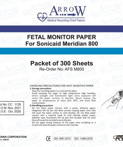 Arrow AFS M800 CTG Recording Paper 152mm x 90mm x 150 sheets (25 Packets/Box)