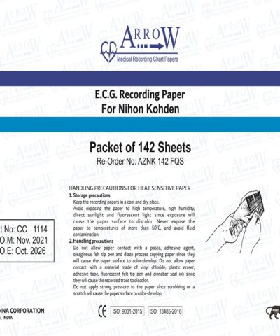 Arrow AZNK 142 FQS ECG Recording Paper 210 mm x 140 mm x 142 Sheets (30 Packets/Box)