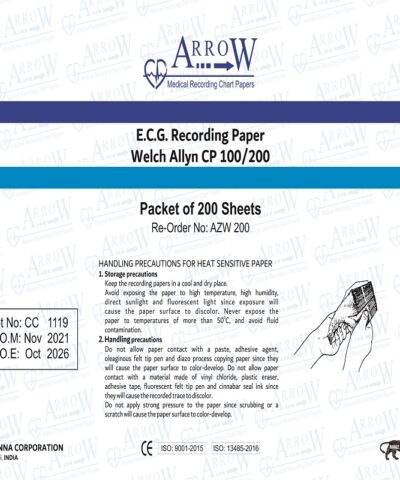 Arrow AZW 200 ECG Recording Paper 210mm x 280mm x 200 sheets (10 Packets/Box)