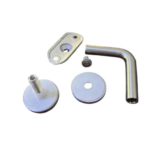 2X Adjustable Height Stainless Steel Glass Mounted Bracket