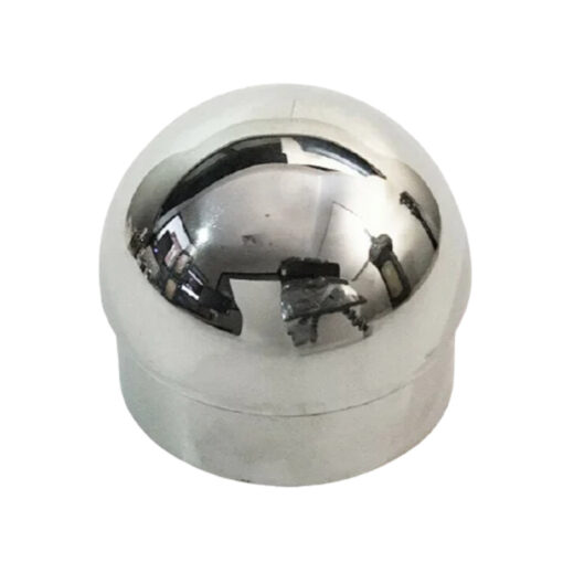 2X Round Cap Stainless Steel Handrail Fitting