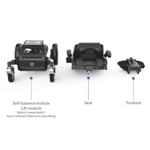 Electric Wheelchair With Electric Adjustable Seat, Backrest and Rotation