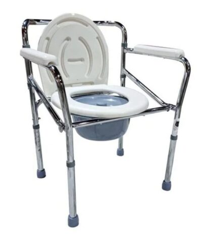 Foldable Over Toilet Aid Commode Chair with Toilet Seat