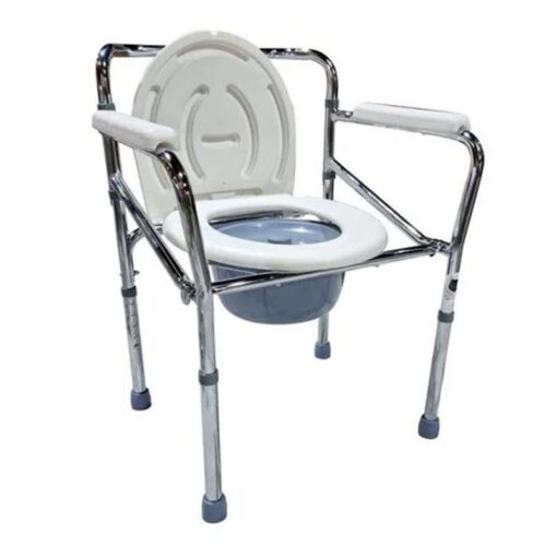 Foldable Over Toilet Aid Commode Chair with Toilet Seat