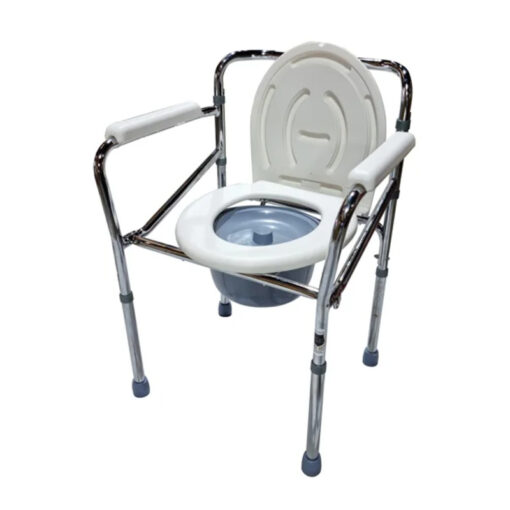 Foldable Over Toilet Aid Commode Chair with Toilet Seat