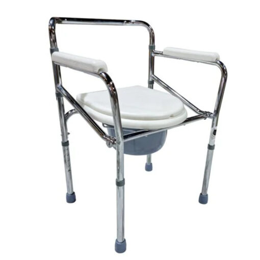 Foldable Over Toilet Aid Commode Chair with Toilet Seat