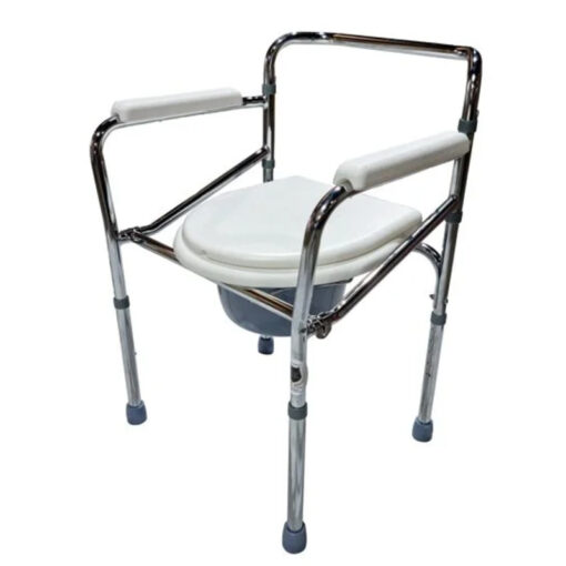 Foldable Over Toilet Aid Commode Chair with Toilet Seat