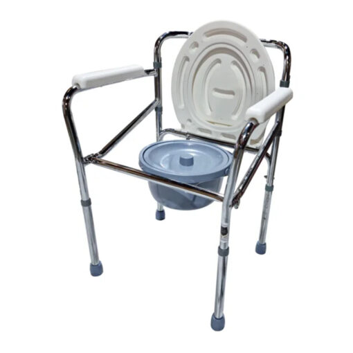 Foldable Over Toilet Aid Commode Chair with Toilet Seat