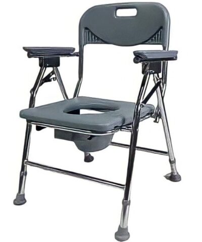 Height Adjustable Commode Chair With Foldable Option