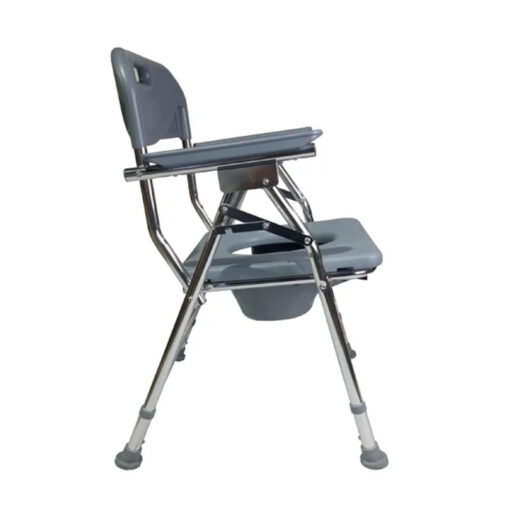 Height Adjustable Commode Chair With Foldable Option