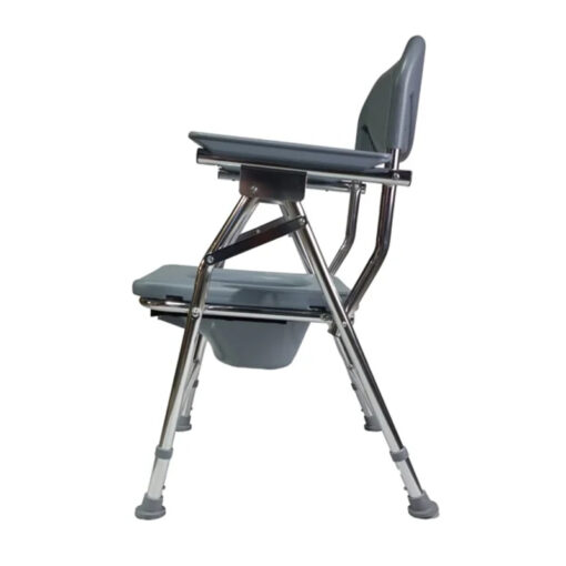 Height Adjustable Commode Chair With Foldable Option