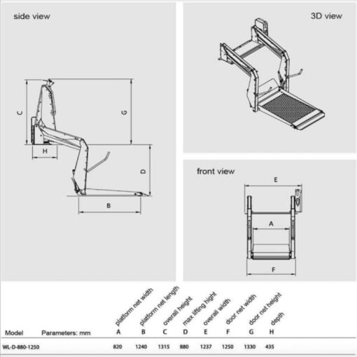 Hydraulic Wheelchair Platform Accessible Lift Hoist