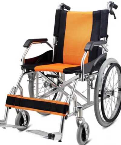 Lightweight Wheelchair with Foldable Backrest and Attendant Handbrakes - Free Wheels