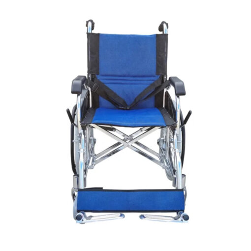 Lightweight Wheelchair with Foldable Backrest and Attendant Handbrakes - Free Wheels