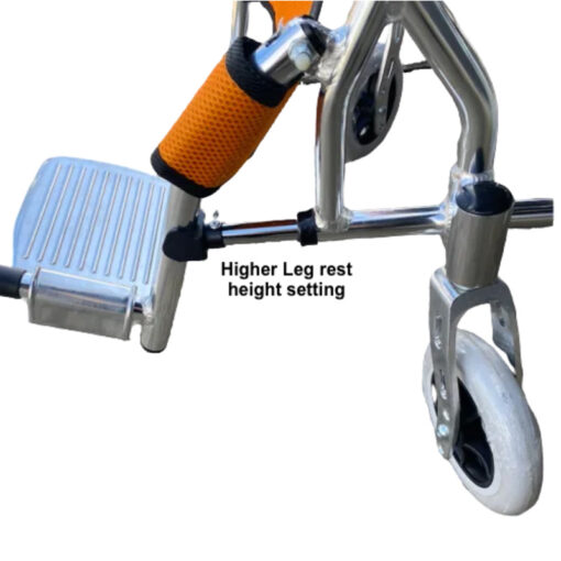 Lightweight Wheelchair with Foldable Backrest and Attendant Handbrakes - Free Wheels