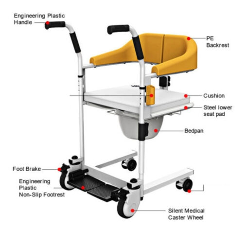 Transfer Commode and Over Toilet Wheelchair