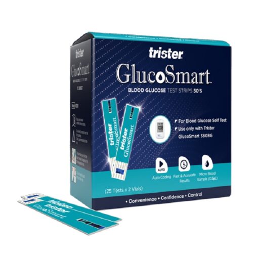 Trister Gluco Smart Blood Glucose Test Strips 50'S