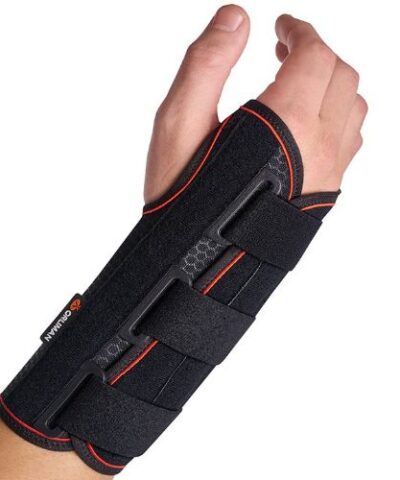 Orliman - Manutec Semi-Rigid Right Hand Wrist Support With Palmar Splint, Medium, Black