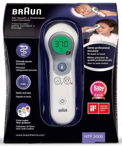 Braun - Thermometer 2 in 1 - No Touch + Front - NFT3000