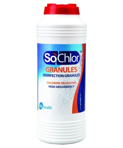 GV Health - Sochlor NaDCC Absorbent Granules for Biohazard Spills 500g - MFB253