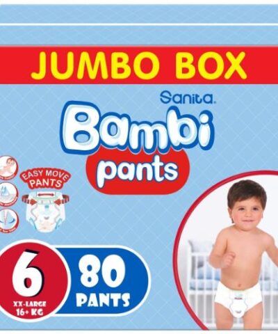 Sanita Bambi - Pants Jumbo Box Size 6, XX Large +16kg - 80 Count