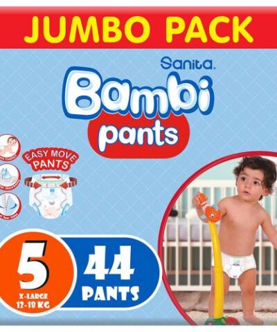 Sanita Bambi - Pants Jumbo Pack, Size 5, X Large 12-18kg - 44 Count