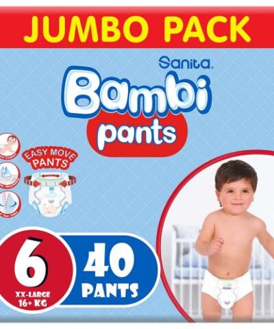 Sanita Bambi - Pants Jumbo Pack, Size 6, XX Large +16kg - 40 Count