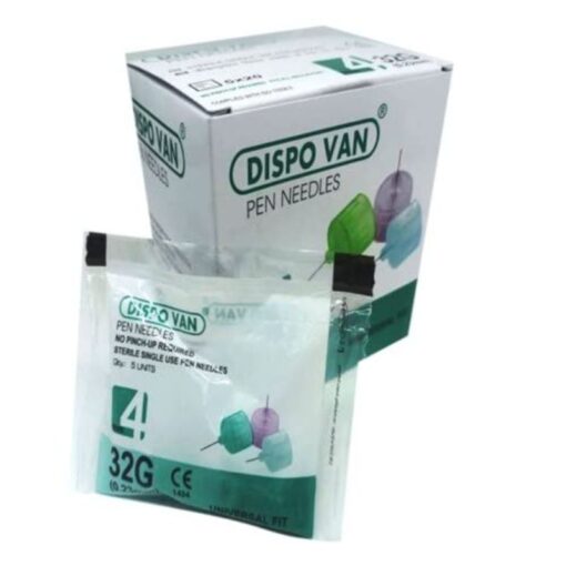 Dispovan - Insulin Pen Needle 32G, 4mm - Box of 100