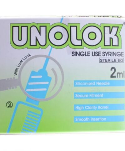 Unolok - Disposable Syringe 2ml Luer Lock with Needle 11/4inch - Box of 100