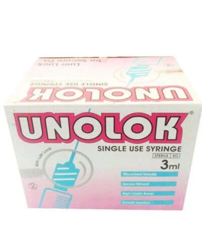 Unolok - Disposable Syringe 3mI Luer Lock with 23G x 11/4inch Needle - Box of 100