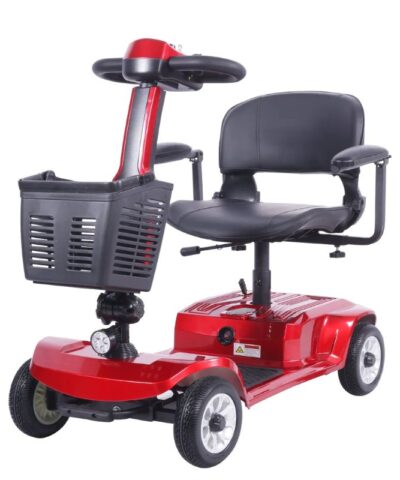 4 Wheel Electric Scooter Wheelchair for Adult Seniors Open Armrest, Swivel Seat, Red - X-02