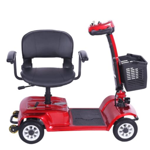 4 Wheel Electric Scooter Wheelchair for Adult Seniors Open Armrest, Swivel Seat, Red - X-02