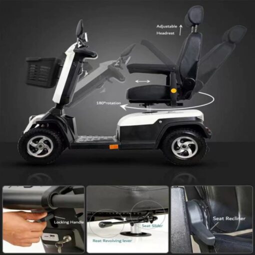 4 Wheel Powered Mobility Electric Scooter Wheelchair with Seat for Seniors Adults - LN-01