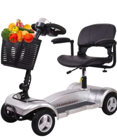 Four Wheel Portable Mobility Electric Wheelchair Scooter with Seat, Grey - X-01