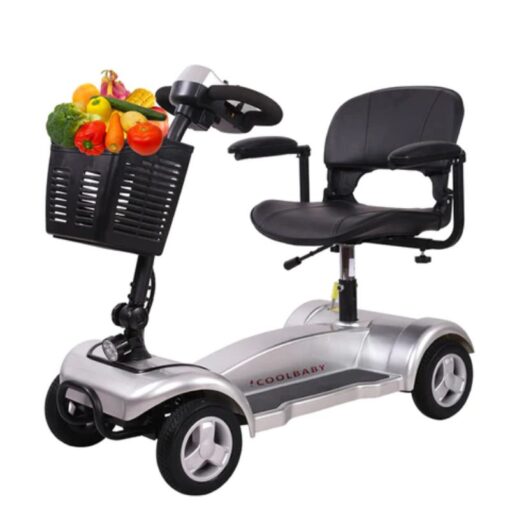 Four Wheel Portable Mobility Electric Wheelchair Scooter with Seat, Grey - X-01