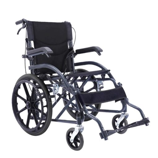 Lightweight Foldable Wheelchair Adjustable Legs with Handbrake, 24inch Wheel - SSZ-LY02