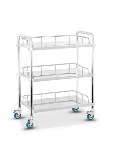 Hospital Instrument Trolley with Three Shelves