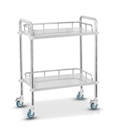 Hospital Instrument Trolley with Two Shelves