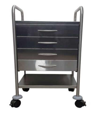 Stainless Steel Dressing Trolley 1 Shelf with 4 Drawers