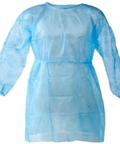 Disposable Protective Patient Gown with Elastic Cuff, Blue