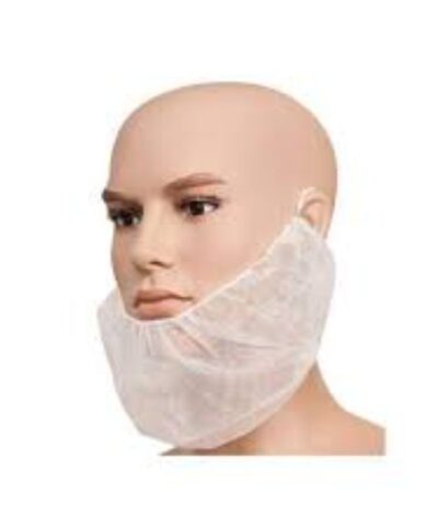 Pack of 100 Disposable Beard Covers, White